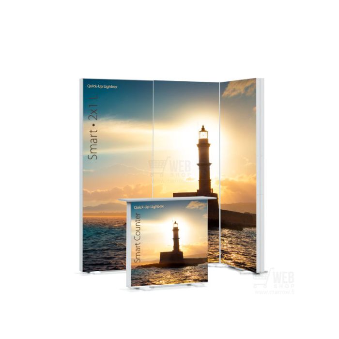 Quick-Up Lightbox - Smart 2x1 L taustavalaistu messuosasto