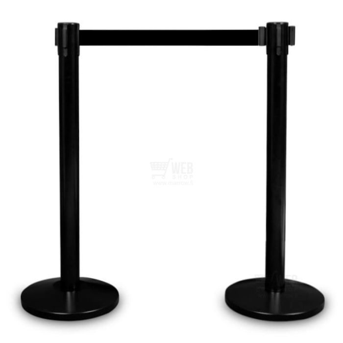 Quick-Up Belt Barrier - Black - rajaustolppa nauhalla