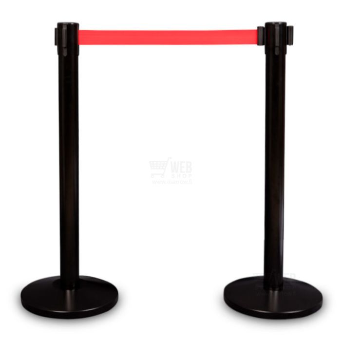 Quick-Up Belt Barrier - Black - rajaustolppa nauhalla