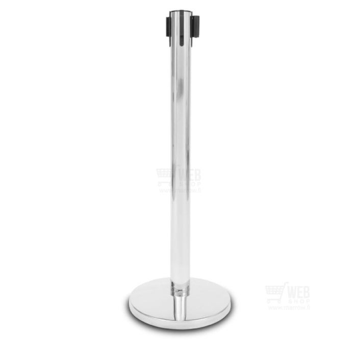 Quick-Up Belt Barrier - Chrome Black - rajaustolppa