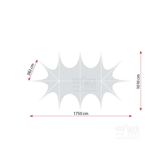 Party-Star 10x17m - tapahtumateltta - footprint
