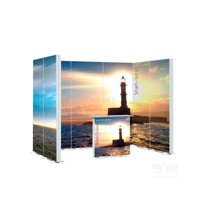 Quick-Up Lightbox - Smart 3x2 U taustavalaistu messuosasto