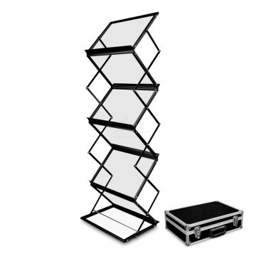Quick-Up Brochure - Dual Black A3 BF musta kaksipuolinen A3 esiteteline kuljetussalkulla