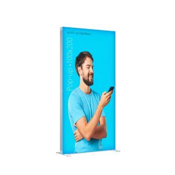 Quick-Up Lightbox – Pop-Up 100x200 cm valoseinä