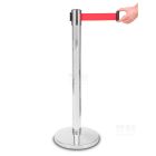 Quick-Up Belt Barrier - Chrome Red - rajaustolppa punaisella nauhalla