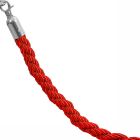 Punottu rajausköysi - punainen krominvärisillä lukoilla