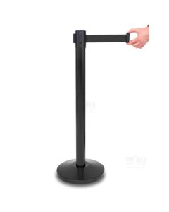 Quick-Up Belt Barrier - Black - rajaustolppa mustalla nauhalla