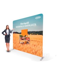 Quick-Up Wall - Tension S - suora messusein&auml; viistosti sivulta kuvattuna.