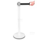 Quick-Up Belt Barrier - White - rajaustolppa mustalla nauhalla