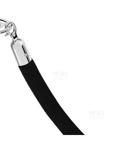 Musta velour-rajausk&ouml;ysi, kromin v&auml;risill&auml; heloilla.