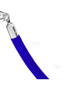 Sininen velour-rajausk&ouml;ysi, kromin v&auml;risill&auml; heloilla.