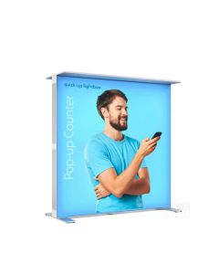 Quick-Up Lightbox - Pop-Up Counter valaistu messutiski