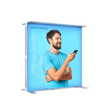 Quick-Up Lightbox - Pop-Up Counter valaistu messutiski